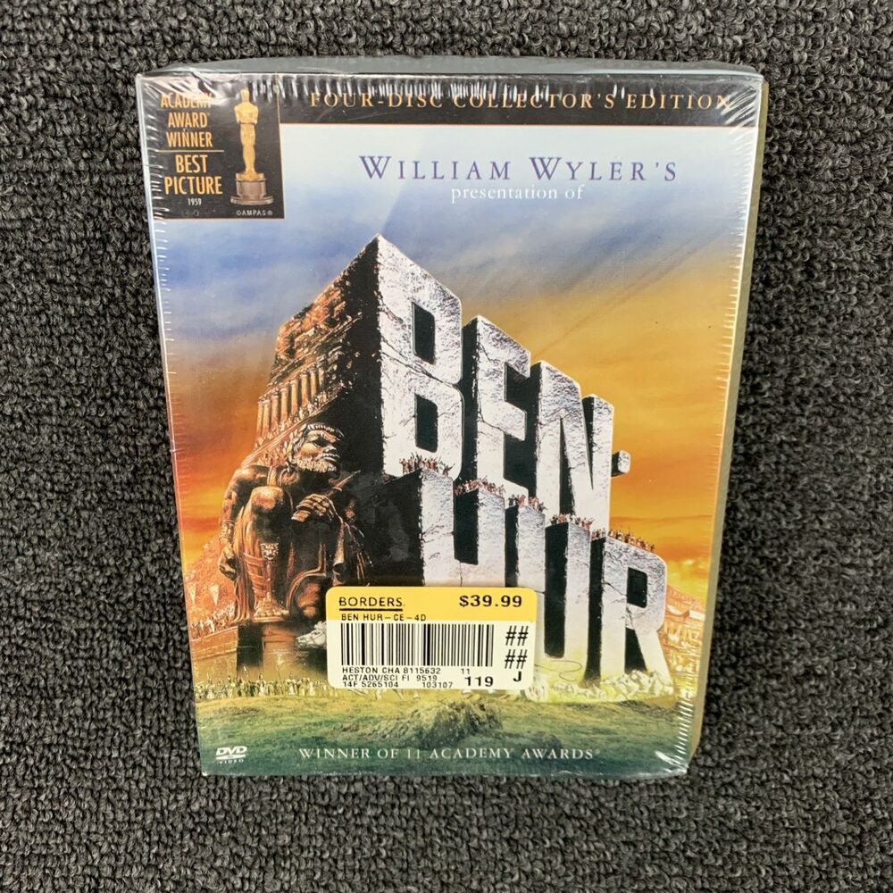 Ben-Hur 4-Disc Collector's Edition DVD Set 1959 Film + 1925 Silent R1 Sealed